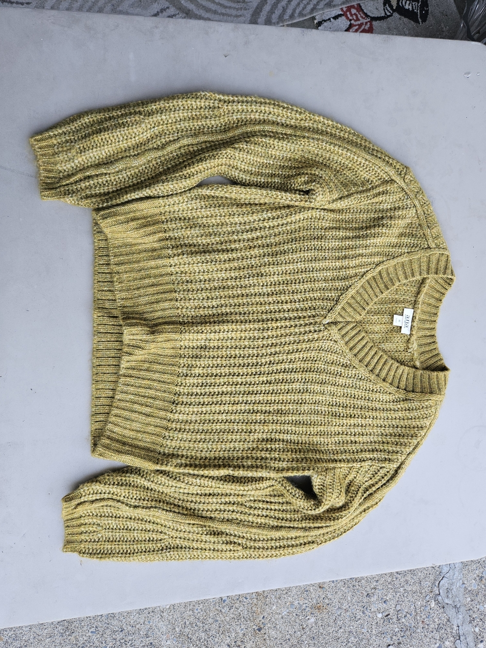 Women's Yellow Knit V-Neck Sweater